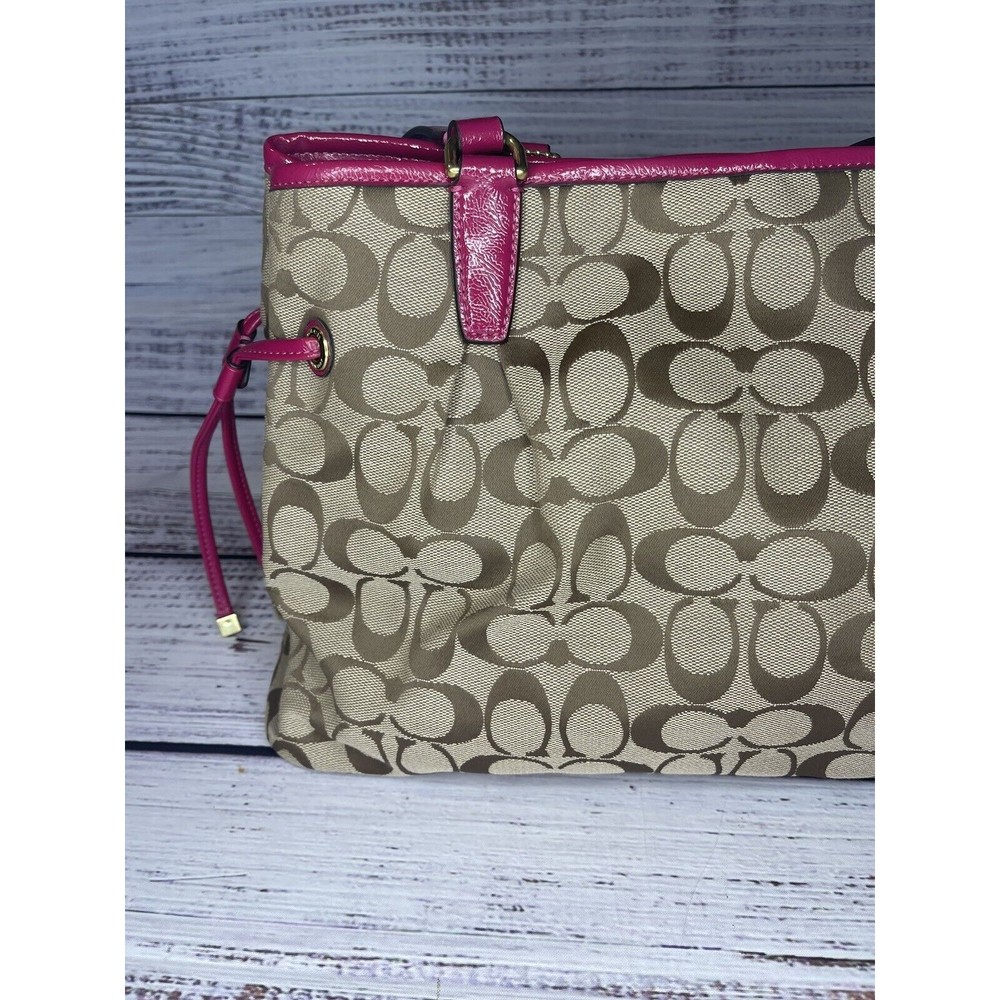 Coach F28501 Signature Stripe Drawstring Carryall… - image 8